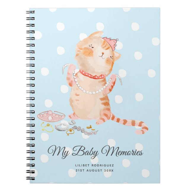 Cuaderno Personalizada Mi bebé Recuerdos Princesa Kitten Li (Frente)