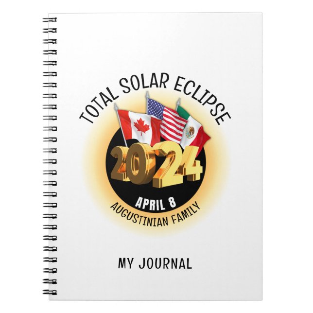 Cuaderno Personalizado 2024 TOTAL DE Banderas ECLIPSE SOLAR (Frente)