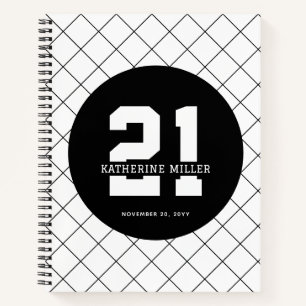 Cuaderno Personalizado 21º cumpleaños Moderno y elegante