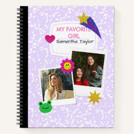 Cuaderno Personalizado 2 Fotos Collage Notebook con el nomb