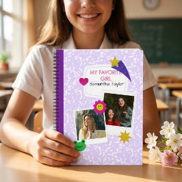 Cuaderno Personalizado 2 Fotos Collage Notebook con el nomb