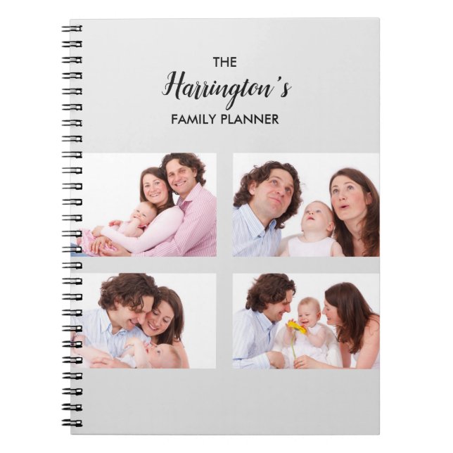 Cuaderno Personalizado 4 Fotos de la familia Collage Rectan (Frente)