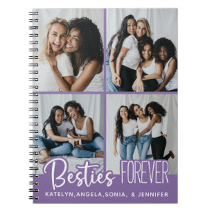 Cuaderno Personalizado 4 mejores amigos de Collage de fotos