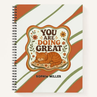 Cuaderno personalizado a rayas de gato para el reg