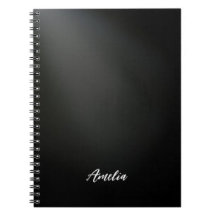 Cuaderno personalizado abstracto moderno negro