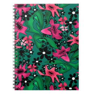 Cuaderno Personalizado abstracto sin igual flores lindas co