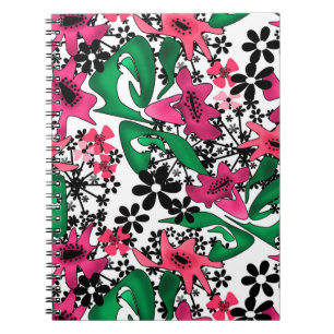 Cuaderno Personalizado abstracto sin igual flores lindas fl