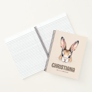 Cuaderno Personalizado acuarela moderna linda conejo de Pas