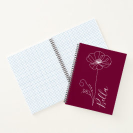 Cuaderno Personalizado Agosto Poppy Nacimiento Regalo de Fl