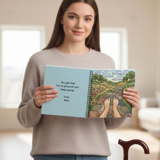 Cuaderno Personalizado Agradecido Por Cada Paso (Empower someone with a disability with this, "Grateful for every step" personalized notebook! )