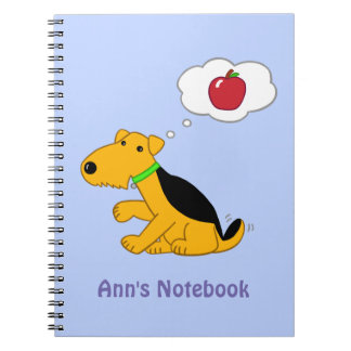 Cuaderno Personalizado Airedale Terrier Perro piensa en una