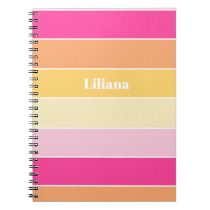 Cuaderno Personalizado amarillo rosa Bandas de bloques de c