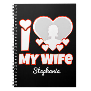 Cuaderno Personalizado Amo A Mi Esposa - Añadir Nombre y Fo