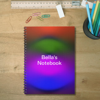 Cuaderno Personalizado Añadir nombre Neon Blue, Purple, Gre