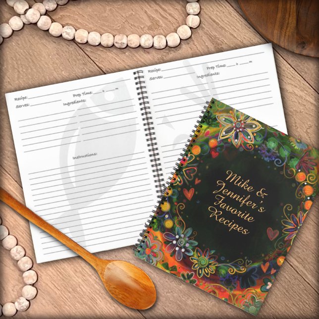 Cuaderno Personalizado Añadir tu nombre Floral Receta favor (Subido por el creador)