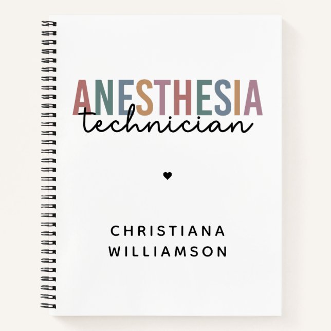 Cuaderno Personalizado Anestesia Técnico Retro Anestesia Te (Anverso)