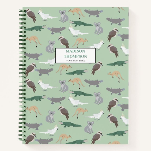 Cuaderno Personalizado Animales Nativos Australianos Eucaly (Anverso)