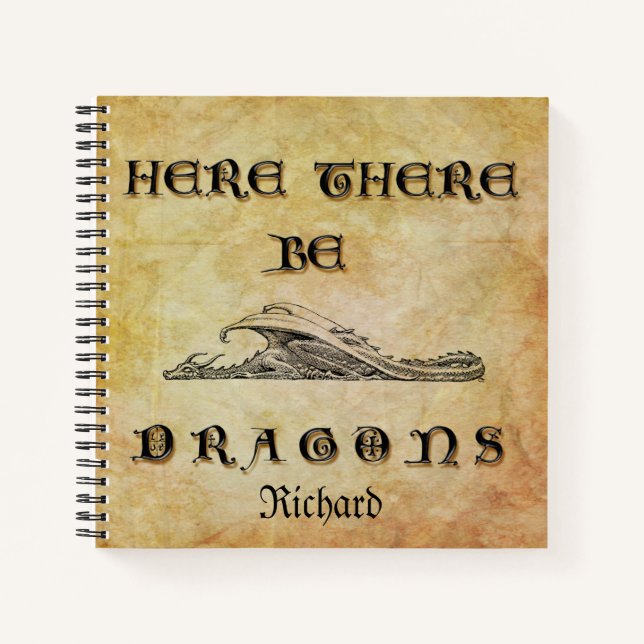 Cuaderno Personalizado Aquí Hay Dragones (Anverso)