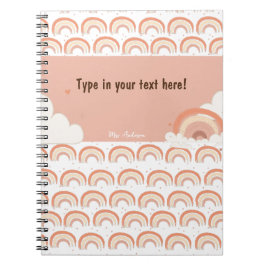 Cuaderno personalizado arcoíris boho moderno