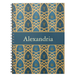 Cuaderno Personalizado Art Déco Nombre Geométrico