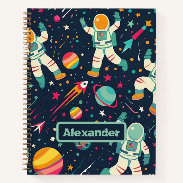 Cuaderno Personalizado Astronauta Infantil Cute (Anverso)