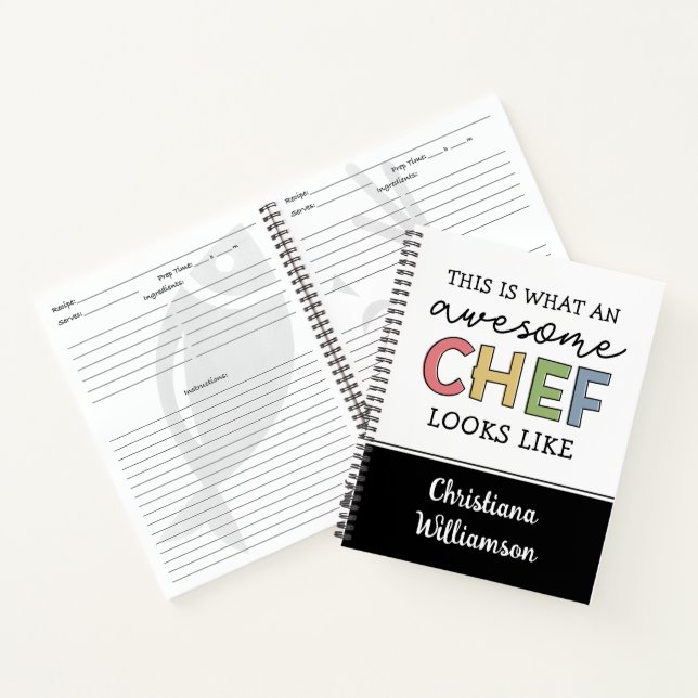 Cuaderno Personalizado Awesome Chef Gifts | Mejor Chef Cada (Interior)