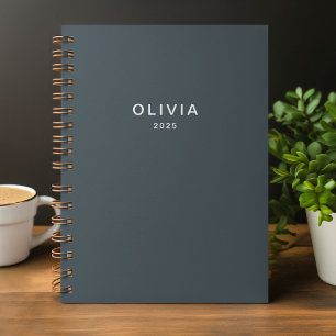 Cuaderno Personalizado azul de carbón vegetal personalizado