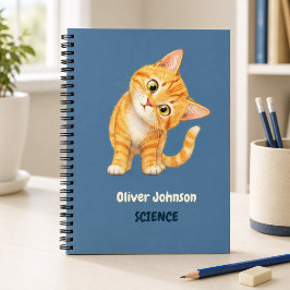Cuaderno Personalizado Azul de Mezclilla Gato Nara