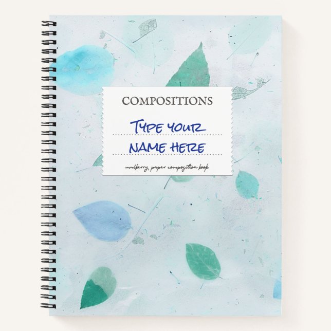 Cuaderno Personalizado azul para portátiles de composición  (Anverso)