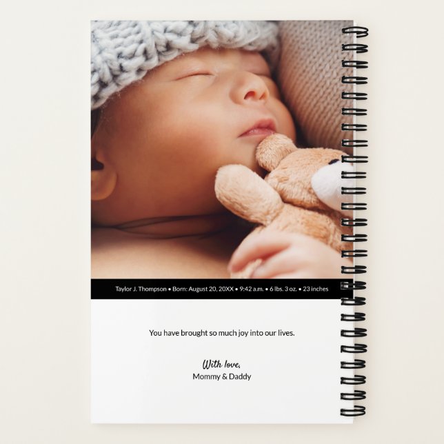 Cuaderno Personalizado Baby Journal con foto y nombre (Reverso)