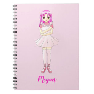 Cuaderno Personalizado Bailarina Anime Rosa