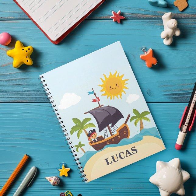 Cuaderno Personalizado Barco Pirata Ahoy Matey par (Subido por el creador)