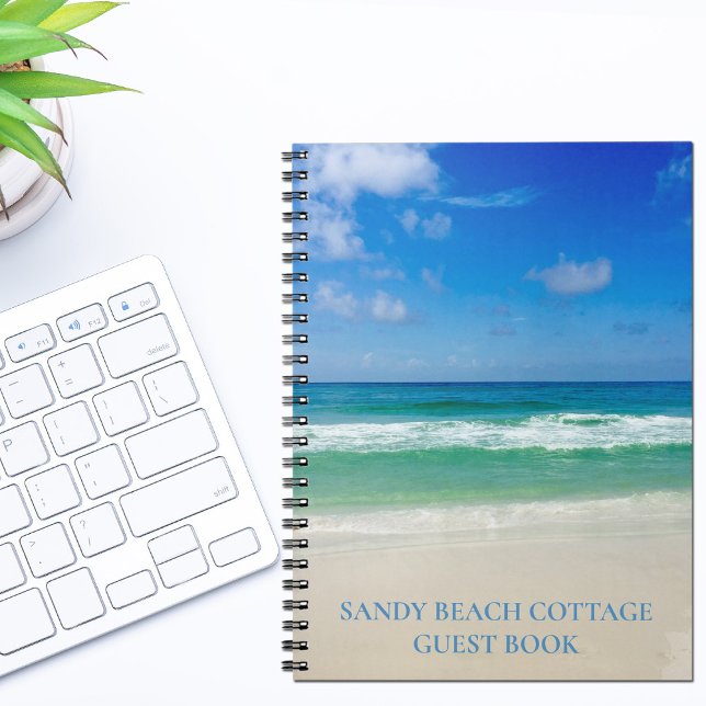 Cuaderno Personalizado Beach House Guest Book Ocean Photo N (Subido por el creador)