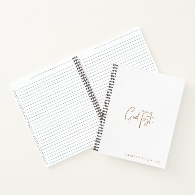 Cuaderno Personalizado Blanco Dios primero mensual para hac (Interior)