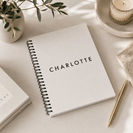 Cuaderno personalizado blanco espiral moderno