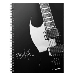 Cuaderno personalizado blanco y negro de la música