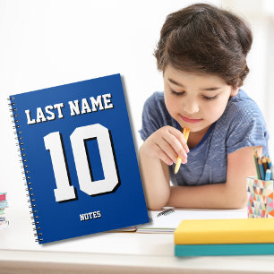 Cuaderno Personalizado Blue Apellidos Sports Número de Jers