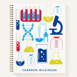 Cuaderno Personalizado Blue del laboratorio de química de 