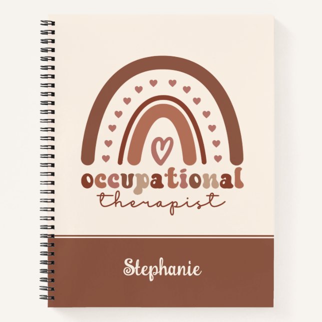 Cuaderno Personalizado Boho Arcoiris contra terapeuta ocupa (Anverso)