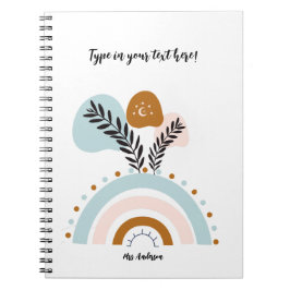 Cuaderno personalizado boho arcoíris personalizado