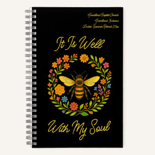 Cuaderno Personalizado Boho Honeybee "Está Bien Con Mi Alma