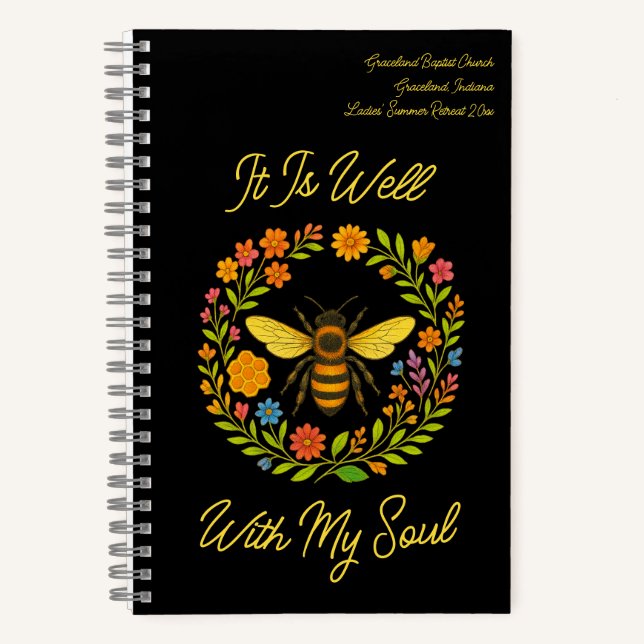 Cuaderno Personalizado Boho Honeybee "Está Bien Con Mi Alma (Anverso)