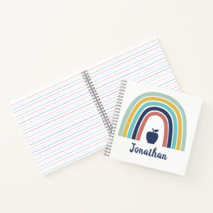 Cuaderno Personalizado boho moderno fruta de manzana arco i