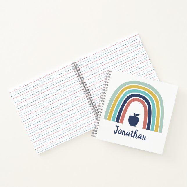 Cuaderno Personalizado boho moderno fruta de manzana arco i (Interior)