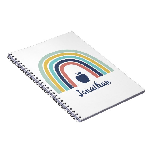 Cuaderno Personalizado boho moderno fruta de manzana arco i (Lado Derecho)