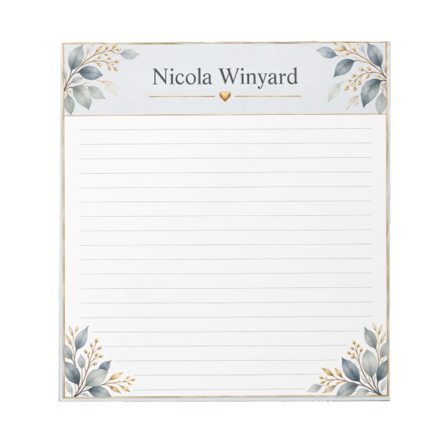 Cuaderno Personalizado Botánico Gris Azul (Frente)