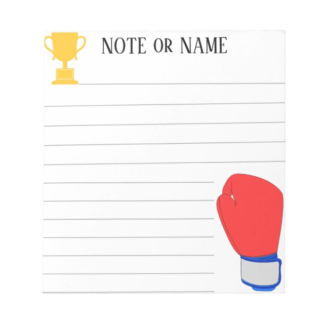 Cuaderno Personalizado Boxeo Campeón (Frente)