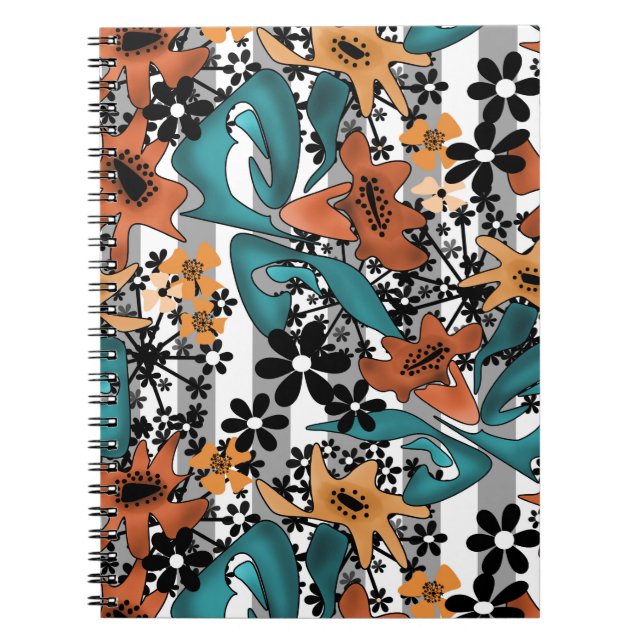 Cuaderno Personalizado brillante abstracto sin igual flor a (Frente)