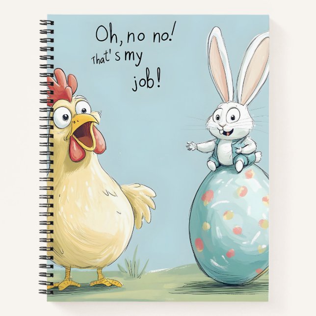 Cuaderno Personalizado Bunny Chick Egg Easter Fun (Anverso)
