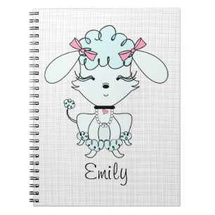 Cuaderno personalizado caniche azul del dibujo